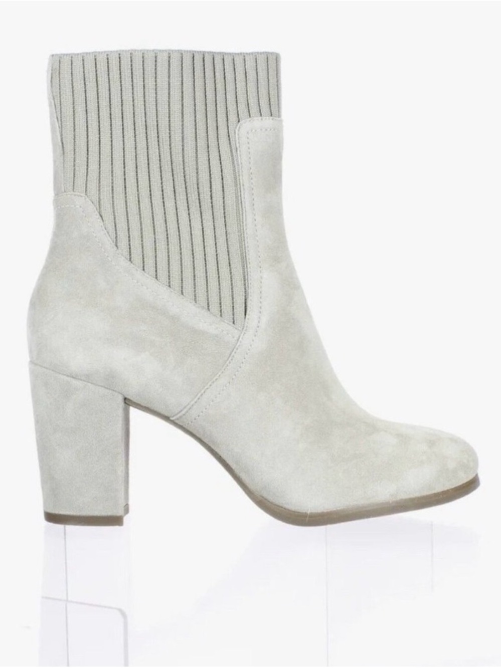 Vionic Light Gray Suede Ankle Booties